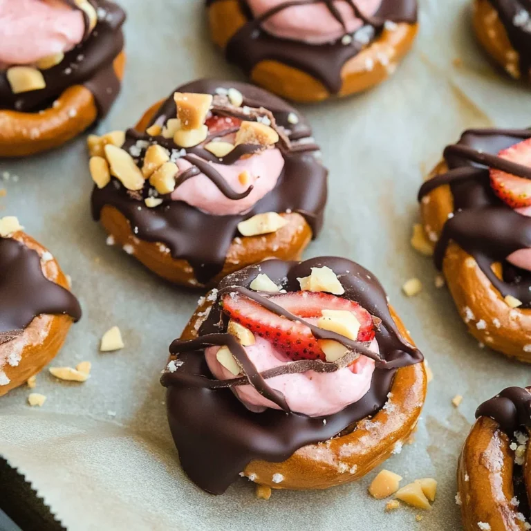 Chocolate Dipped Strawberry Yogurt Pretzel Bites