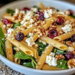 Feta & Cranberry Penne Salad with Orange Vinaigrette