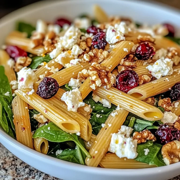 Feta & Cranberry Penne Salad with Orange Vinaigrette