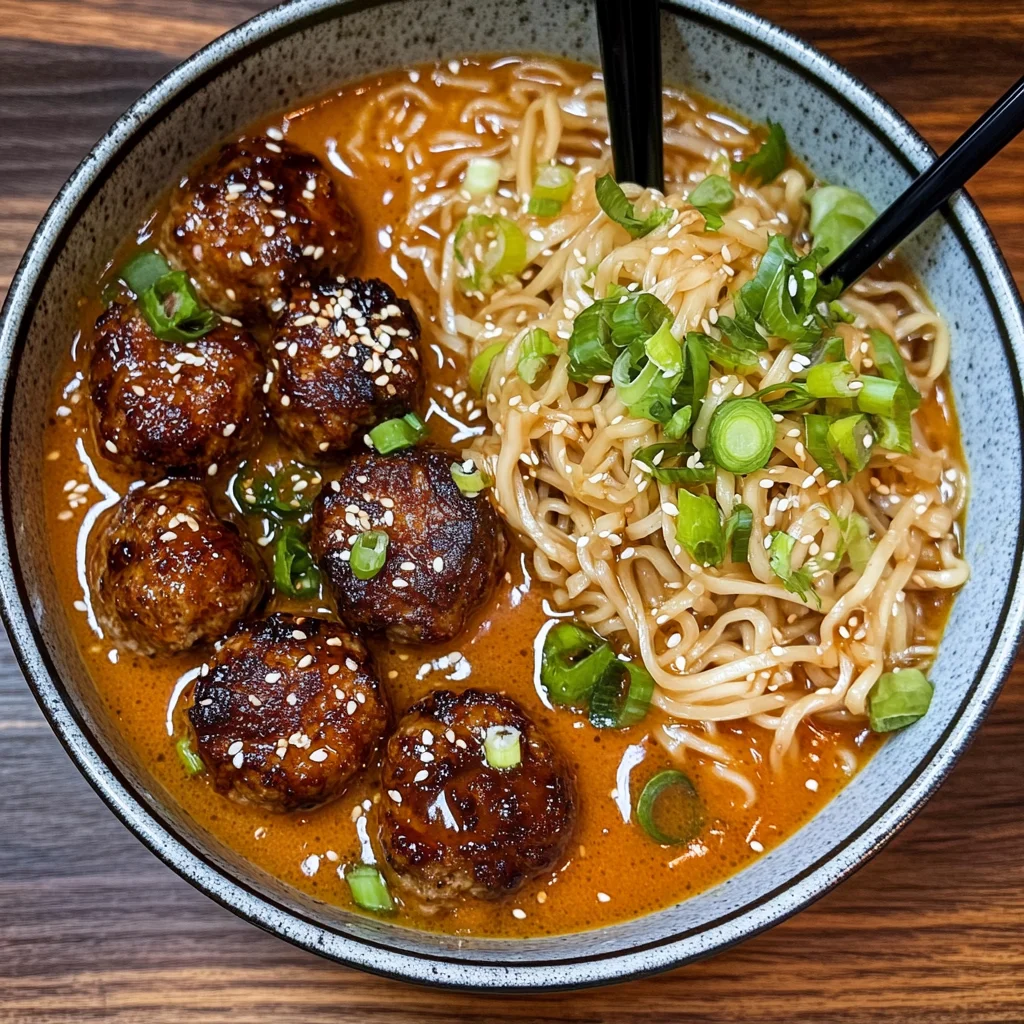 General Tso’s Meatball Ramen