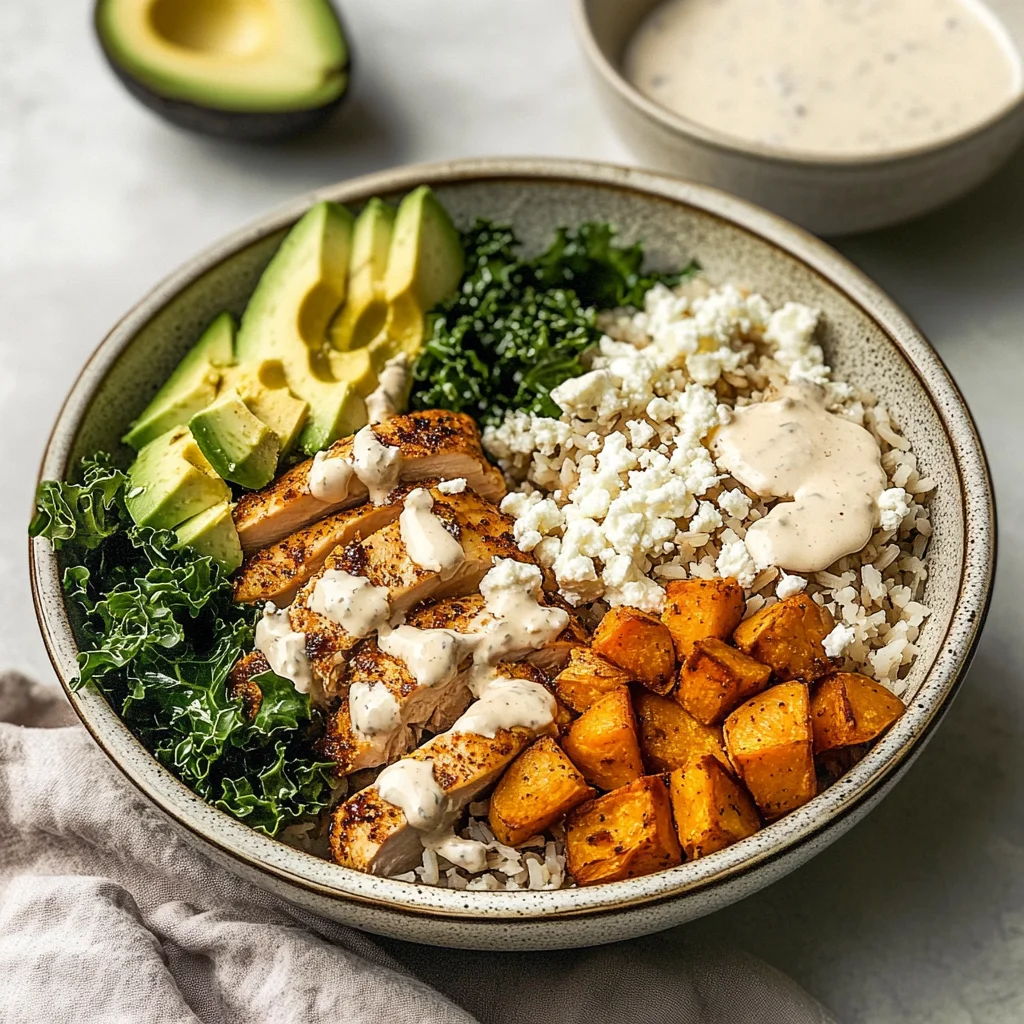 Roasted Chicken, Sweet Potato, and Kale Bowls