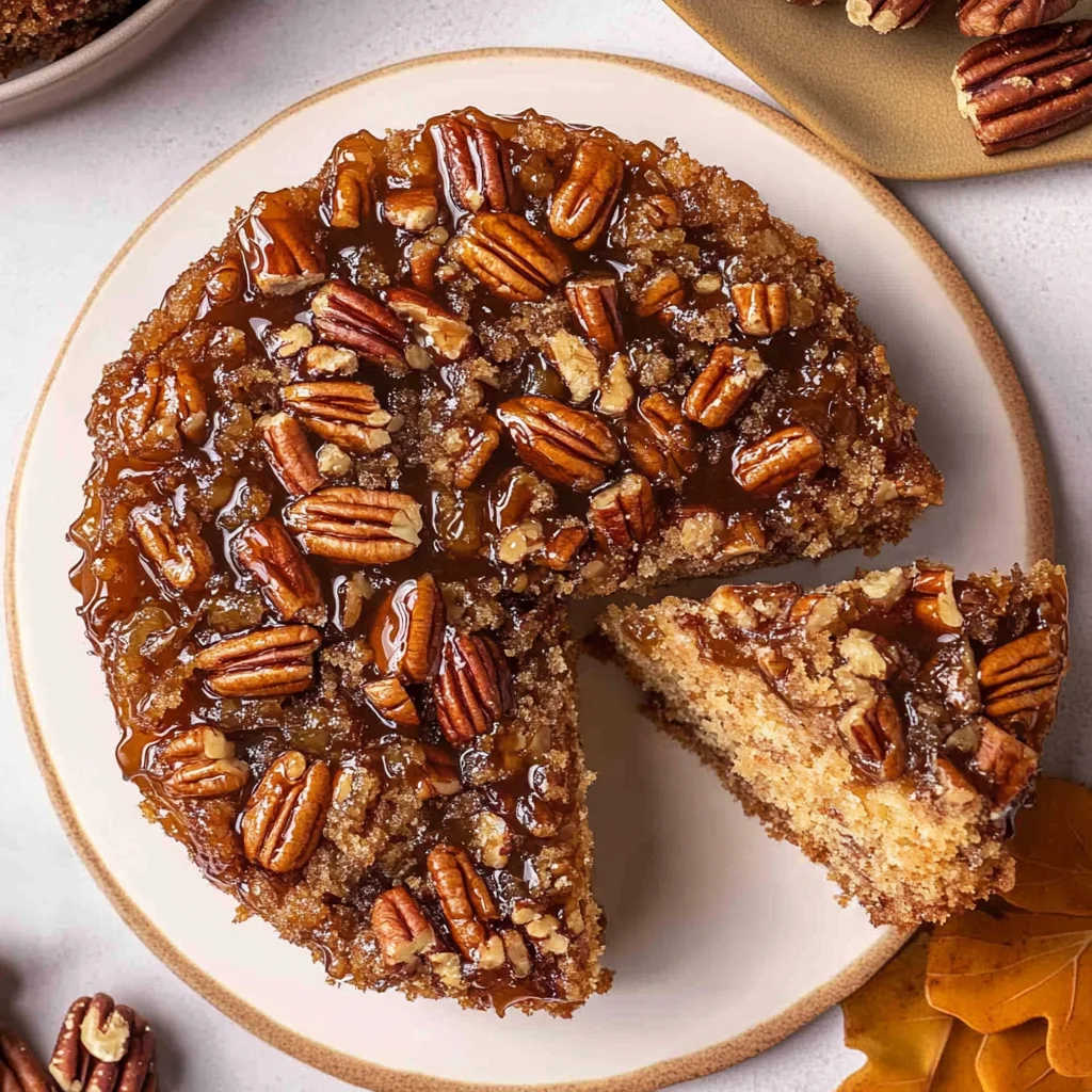 Vegan Pecan Upside Down Cake